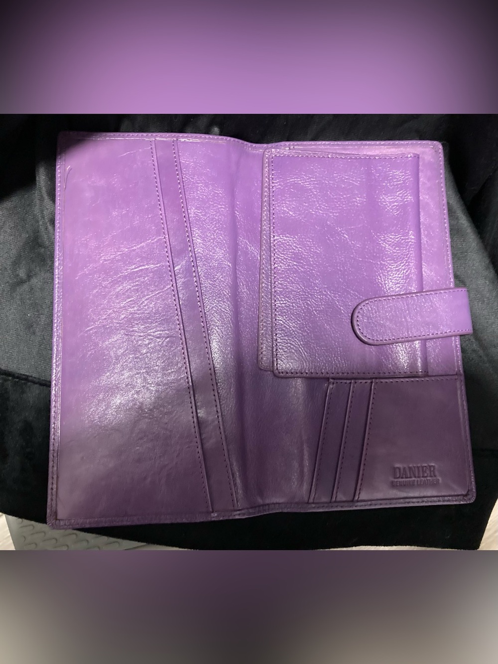 Danier Genuine Leather Purple Travel Wallet FREE GIFT WITH ANY PURPLE ITEM WORTH